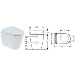 Free-standing toilet with Geberit Aquaclean Sela shower function 146.173.11.1