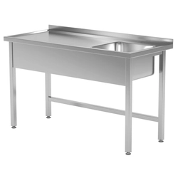 Fregadero de mesa para catering de acero inoxidable 120x60x85 Polgast 211126