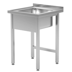 Fregadero de mesa para catering de acero inoxidable 60x60x85 Polgast 211066