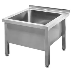 Fregadero profesional para catering de piscina, acero inoxidable, seno único 60x60x50