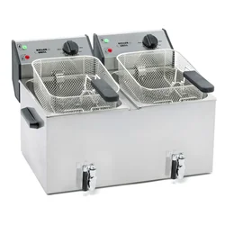 Friggitrice regolabile 2x8 l con rubinetto ROLLER GRILL, 777326