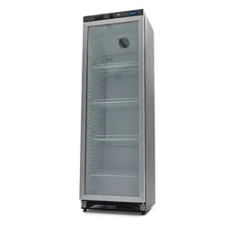 Frigorífico negro 400 l con puertas de cristal