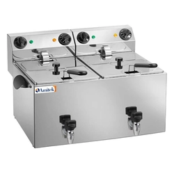 Friteuse électrique 2x6l 2x3250W + robinet | Amitek