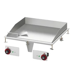 FTLRD - 88 ETS Elektrisk grillplade 1/2 glat - 1/2 rillet, forkromet