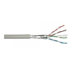 FTP kabel CAT5 měděný hliník 4x2x0.5mm, role 305 m, šedá barva