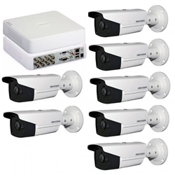 Full HD Surveillance Kit 1080P med 7 Exir Exterior-kameraer 80m + DVR 8 videokanaler / 1 lydkanal