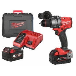 Furadeira de impacto sem fio Milwaukee M18FPD3-402C 18 V | 158 Nm | 1,5 - 13 mm | Carbono sem escova | 2 x 4 Ah bateria + carregador | Em uma mala