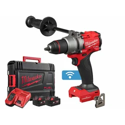 Furadeira sem fio Milwaukee M18ONEDD3-502X com mandril 18 V | 158 Nm | Carbono sem escova | 2 x 5 Ah bateria + carregador | No caso de serviço pesado