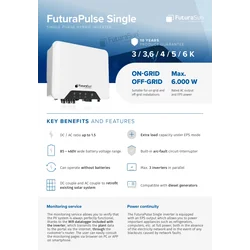 FuturaSun FuturaPulse hübriidmuundur 3,6kW, WiFi dongle - arvesti ja CT koos.