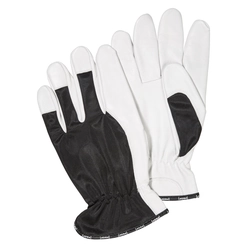 Gants en cuir pleine fleur du bas et du bout des doigts, taille supérieure respirante.10