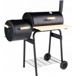 Garden charcoal grill with a smokehouse