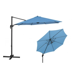 Garden umbrella with a circular extension arm 300 cm blue