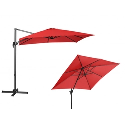Garden umbrella with a square extension arm 2.5 x 2.5 m, red