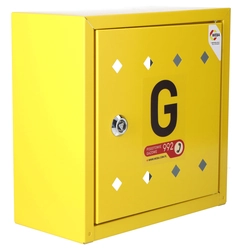 gas box for valve,300x300x150, metal, wall-mounted - yellow