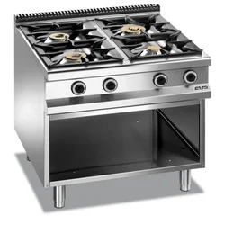 Gas cooker 4-palnikowa based on a three-sided Magistra Plus base 900 Basic variant