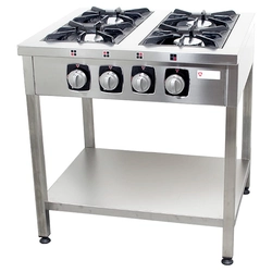 Gas cooker | free-standing | 4 burners | with shelf | gastronomic | professional | 28kW