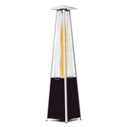 Gas heating lamp with flame pyramid
