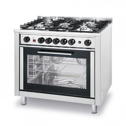 Gasfornuis 5-palnikowa Kitchen Line met elektrische heteluchtoven en HENDI grill 225707 225707