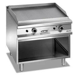 Gasgrillplatta med botten stängd på tre sidor 800x900 - räfflad Magistra Plus 900 Basic variant