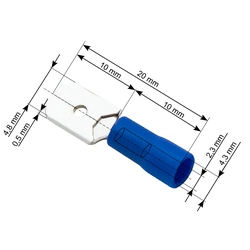 Geïsoleerde platte mannelijke connector 4,8/0,5 100 st