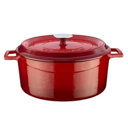 Gietijzeren pot (O)28cm, rood