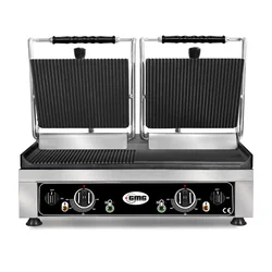 GMG - Contact dubbele grill - ▲ Geribbeld ▼ Glad/Gewreven - met gietijzeren platen, Vetopvangbak en temperatuurregelaar 5