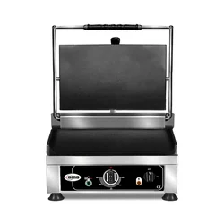 GMG - Contactgrill - ▲ & ▼ Glad - met gietijzeren platen, Vetopvangbak en temperatuurregelaar 50° - 300° C