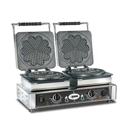 GMG - Máquina de waffles Amore-L - 2x (Ø 21m) - Placas substituíveis muito fáceis de instalar - 50° a 300°C - Fácil de limpar