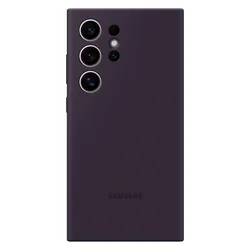 Γνήσιο κάλυμμα θήκης σιλικόνης για Samsung Galaxy S24 Ultra Silicone Case σκούρο μωβ