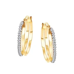 Gold earrings KXC6491 - Zirconia