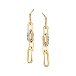 Gold earrings KXC6492 - Zirconia