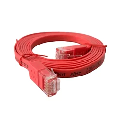 Goobay plochý nestíněný UTP kabel, CAT6 RJ45, Cu, 1.5 m, červený