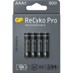 GP ReCyko Pro AAA Baterija / R03 800mAh 4 vnt.