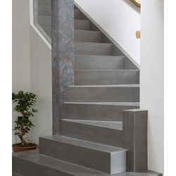 Graue Betonfliesen für Treppen 120x30 Zertifikat R10