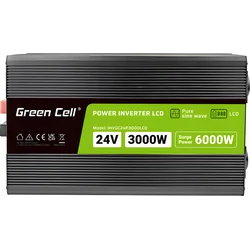 Green Cell konverter GREEN CELL LCD KONVERTER 24V/230V 3000W/6000W PURE SINE INVGC24P3000LCD