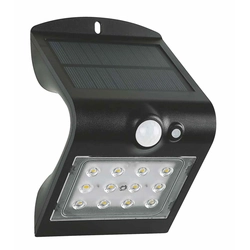 Greenlux GXSO005 Applique LED noire FOX solar PIR 12LED B blanc neutre