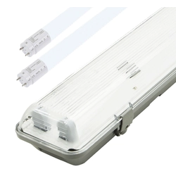 Greenlux GXWP206 corpo à prova de poeira LED + 2x 60cm tubo LED 8W branco frio + 2x 60cm tubo LED 8W branco frio