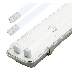 Greenlux GXWP206 σώμα LED ανθεκτικό στη σκόνη + 2x 60cm σωλήνας LED 8W ψυχρό λευκό + 2x 60cm σωλήνας LED 8W ψυχρό λευκό