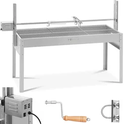 Grelhador a carvão com espeto eléctrico para assar leitão 13 W 40 kg 127 cm