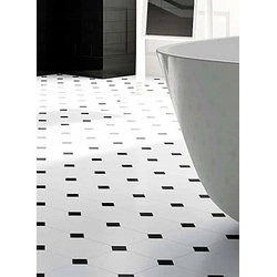 Gres octogonal liso blanco, gres SEMI-MATE negro