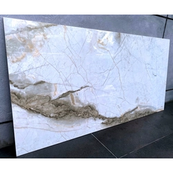 Gres WHITE MARBLE polished gold 120x60 HIGH GLOSS