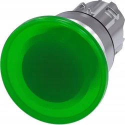 Грибовидна кнопка з підсвічуванням Siemens 22mm кругла блискуча металева зелена 40mm з пружинним поверненням 3SU1051-1BD40-0AA0