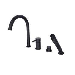 Grifo para bañera Besco Illusion 4-otworowa negro mate - DESCUENTO adicional 5% con código BESCO5