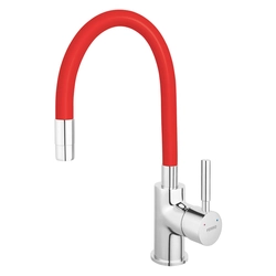 Grifo para lavabo Ferro Zumba, rojo, flexible