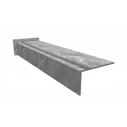 Grijze marmerachtige traptegels 120x30 HOOGGLANS - stoot + plint