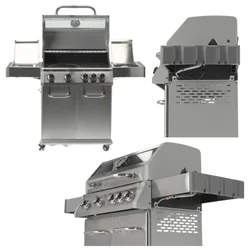 Grill a Gas da Giardino in Acciaio Inox 4+1 Potenza 14,2 Kw Yato Yg-20003