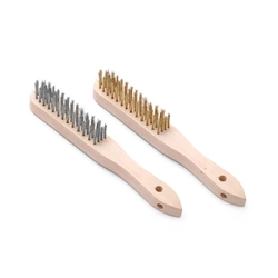 Grill brush - set with steel and brass bristles
