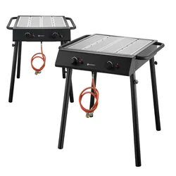 Grill Gazowy Xantos Black 9,5 kW 770x710x(H)870 Czarny Gastronomiczny Hendi 148631