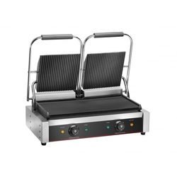 Grill kontaktowy podwójny 475x230 płyta gładka PG50L | Amitek