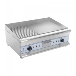 Grillplaat - 75 cm - gegroefd - 2 x 3200 AT ROYAL CATERING 10010064 RCG 75G